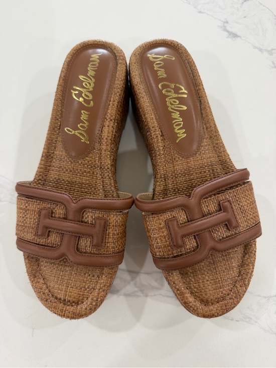Sam Edelman Shoes - Sam Edelman Pauleena Platform Wedge Slide Sandals Rich Cognac Size 8